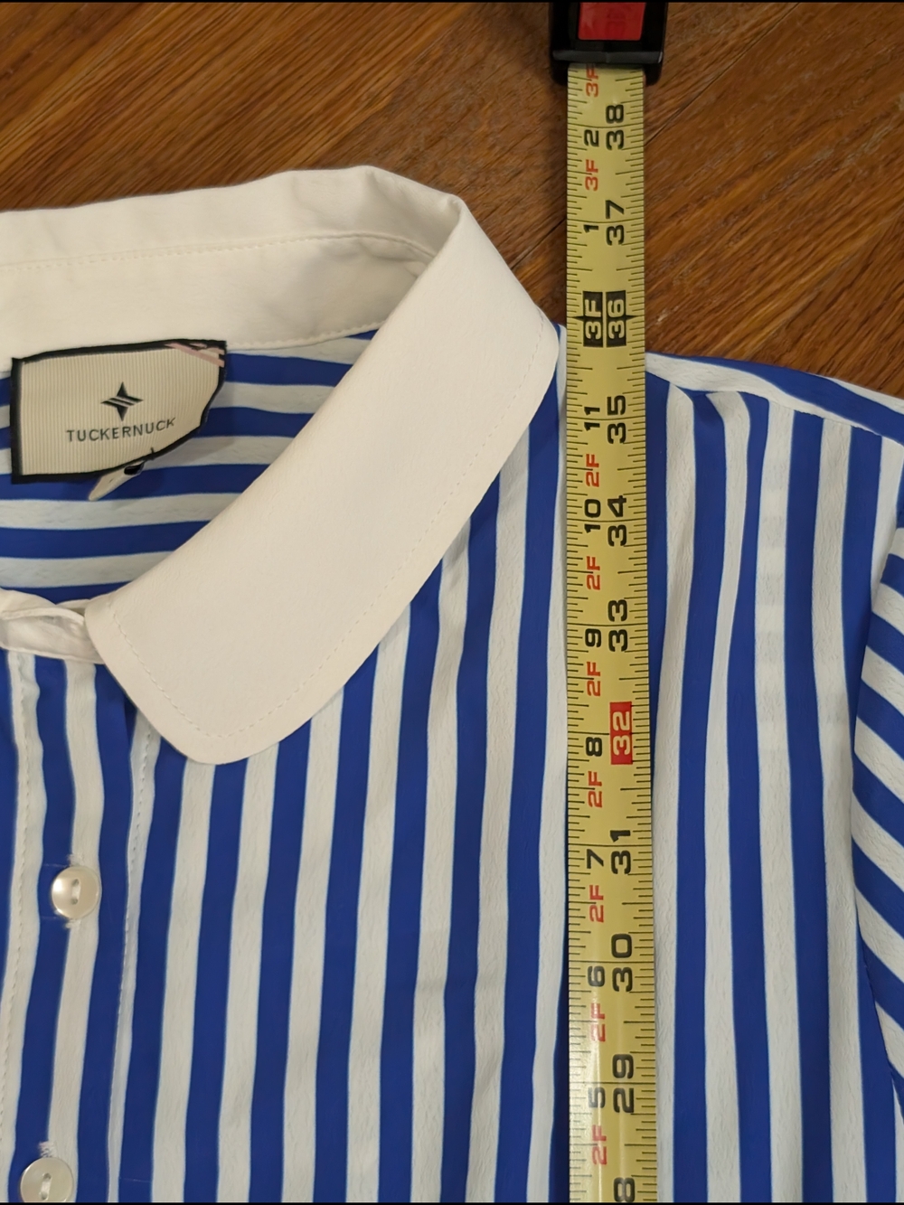 NWT Tuckernuck Hayes Striped Collared Mini Dress L Blue White Nautical Preppy - Picture 7 of 9
